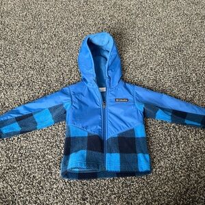 Columbia Blue Checkered Hooded Jacket